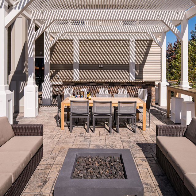 The Mark - Outdoor Lounge with Fire Pit & Community Grills and Gazebo